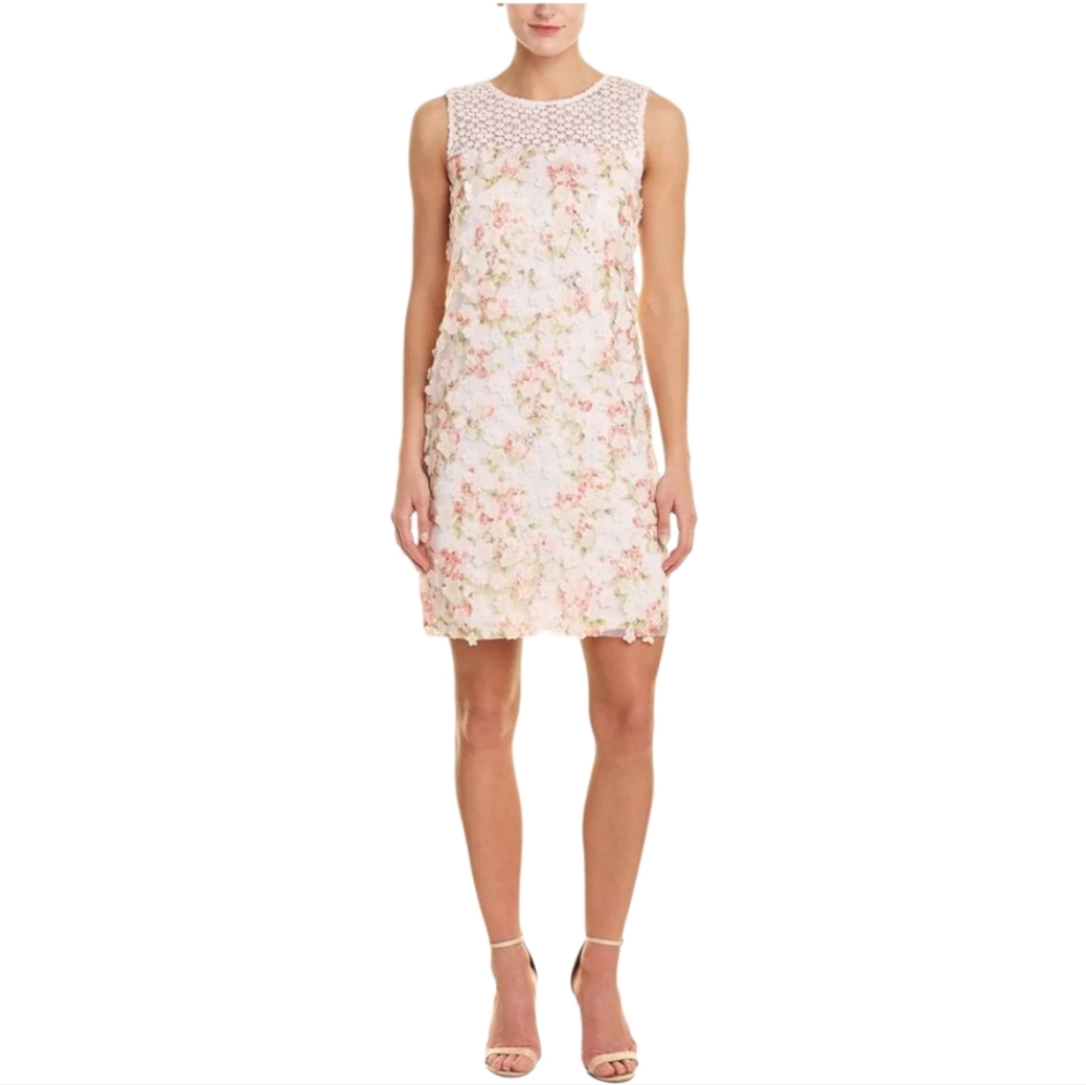 Karl Lagerfeld Paris Floral Appliqué Shift Dress – Size 4 – Chic & Versatile